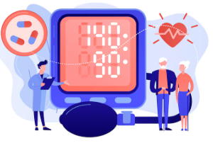 Diabetes and blood pressure illustration